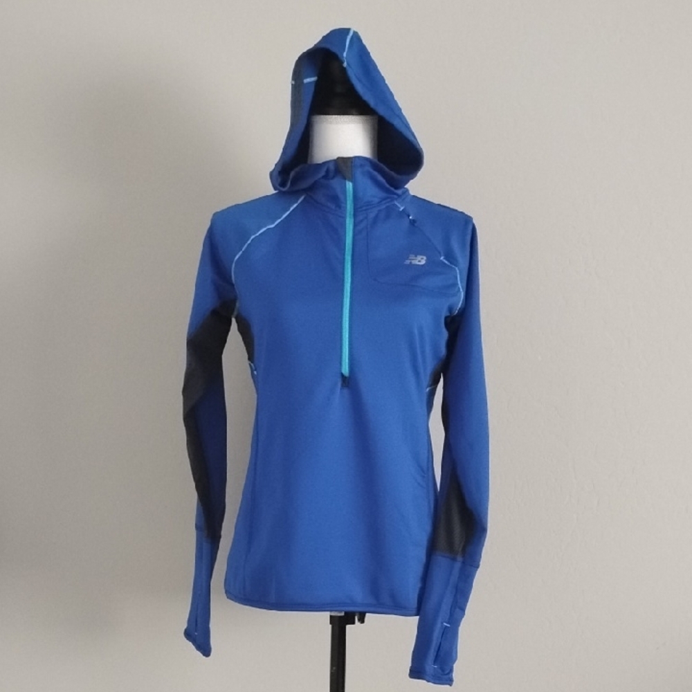 New Balance Blue and Gray Hooded Pullover